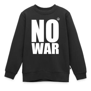 No war - Sweat Premium enfant bio - noir - Devant - AI Model Kid Female (0cm)