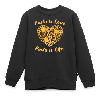 Pasta is Love Pasta is Life - Kinder Premium Organic Sweatshirt - Schwarz - Vorne - AI Model Kid Female (0cm)