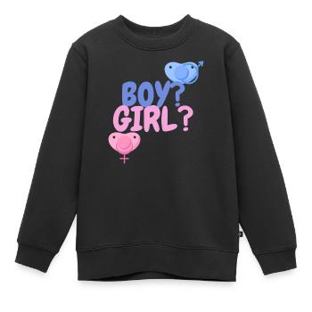 garçon ou fille? - Sweat Premium enfant bio - noir - Devant - AI Model Kid Female (0cm)