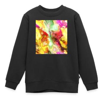 Aquarelles - Sweat Premium enfant bio - noir - Devant - AI Model Kid Female (0cm)