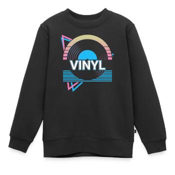 Schallplatte Retro Musik Retro Geschenk - Kinder Premium Organic Sweatshirt - Schwarz - Vorne - AI Model Kid Female (0cm)