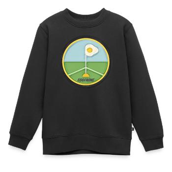 Eckfahne mit einem Spiegelei als Wimpel - Eggfahne - Kinder Premium Organic Sweatshirt - Schwarz - Vorne - AI Model Kid Female (0cm)