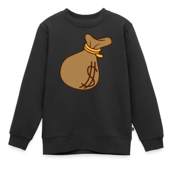 Dollar Symbol Geld Sack - Kinder Premium Organic Sweatshirt - Schwarz - Vorne - AI Model Kid Female (0cm)