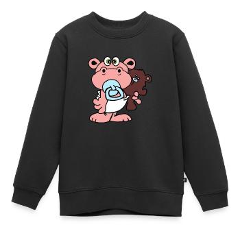 hippo nilperd lalli kids mädchen kids kinder baby - Kinder Premium Organic Sweatshirt - Schwarz - Vorne - AI Model Kid Female (0cm)