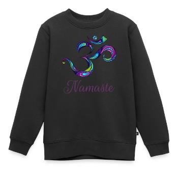 Om Sign pour la tenue de cours de yoga des étudiants en yoga - Sweat Premium enfant bio - noir - Devant - AI Model Kid Female (0cm)