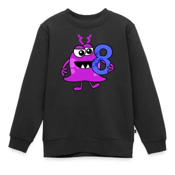 Funny Cartoon Number Eight Monster - Kids Premium Organic Sweatshirt - black - Front - AI Model Kid Female (0cm)