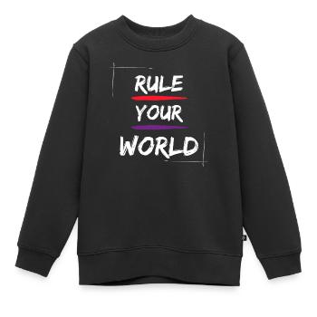Rule your World - Kinder Premium Organic Sweatshirt - Schwarz - Vorne - AI Model Kid Female (0cm)