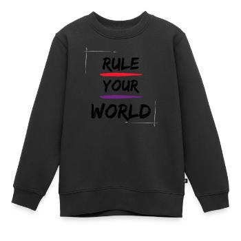Rule your World - Kinder Premium Organic Sweatshirt - Schwarz - Vorne - AI Model Kid Female (0cm)