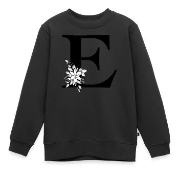 Buchstabe E - Kinder Premium Organic Sweatshirt - Schwarz - Vorne - AI Model Kid Female (0cm)