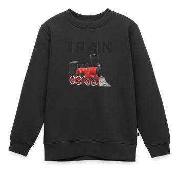 Zug Dampflok Eisenbahn Gleis Modelleisenbahn - Kinder Premium Organic Sweatshirt - Schwarz - Vorne - AI Model Kid Female (0cm)