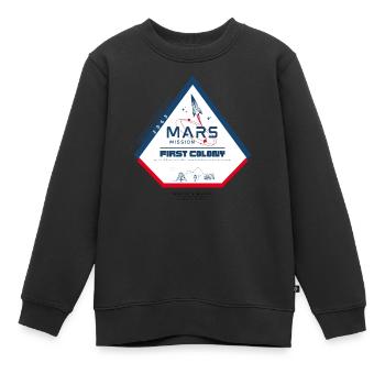 Walter & Wallis - Mars 3 - Kids Premium Organic Sweatshirt - black - Front - AI Model Kid Female (0cm)