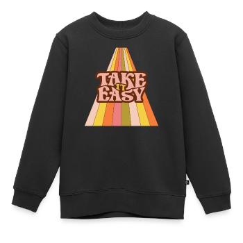 Take it Easy - Kinder Premium Organic Sweatshirt - Schwarz - Vorne - AI Model Kid Female (0cm)