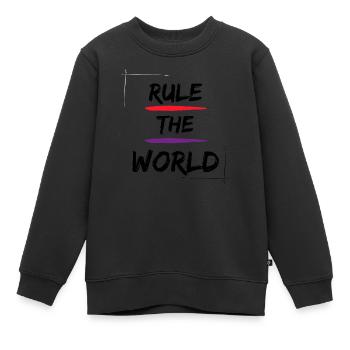 Regiere die Welt - Kinder Premium Organic Sweatshirt - Schwarz - Vorne - AI Model Kid Female (0cm)