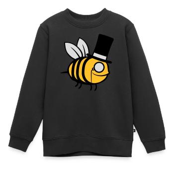 Sir Biene Zylinder Hut - Kinder Premium Organic Sweatshirt - Schwarz - Vorne - AI Model Kid Female (0cm)