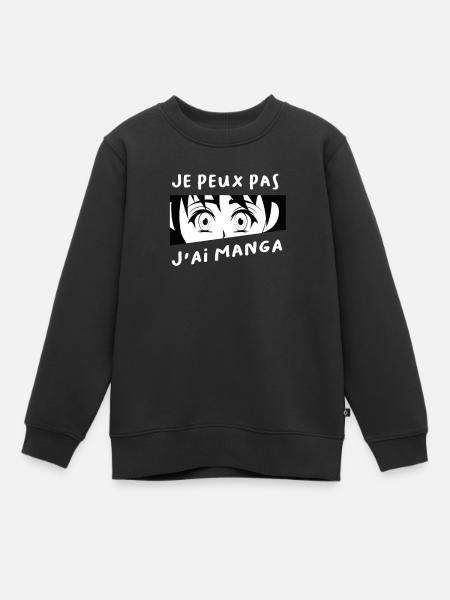 Humour Manga - Sweat Premium enfant bio - noir