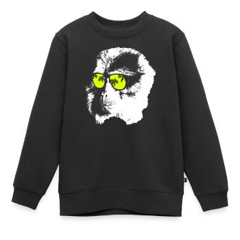 Monkey DJ mit Kopfhörer und Sonnenbrille Geschenki - Kinder Premium Organic Sweatshirt - Schwarz - Vorne - AI Model Kid Female (0cm)