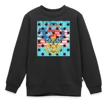 USA, étoiles et ceintures - Sweat Premium enfant bio - noir - Devant - AI Model Kid Female (0cm)