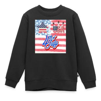 USA, étoiles et ceintures - Sweat Premium enfant bio - noir - Devant - AI Model Kid Female (0cm)