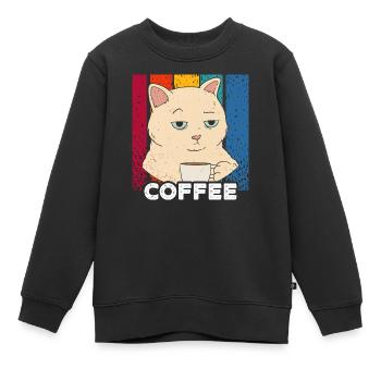 Morgenmuffel - Coffee - Kinder Premium Organic Sweatshirt - Schwarz - Vorne - AI Model Kid Female (0cm)