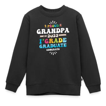 Stolzer Opa einer 1. Klasse von 2023 - Kinder Premium Organic Sweatshirt - Schwarz - Vorne - AI Model Kid Female (0cm)