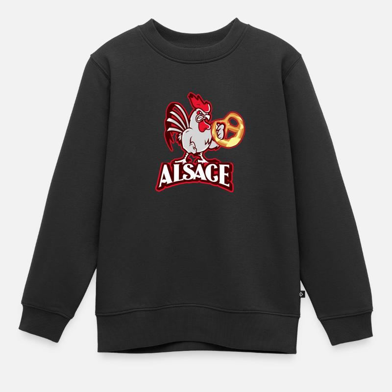 Alsace Poulet - Sweat Premium enfant bio - noir