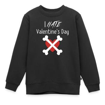 Je déteste la Saint-Valentin - Sweat Premium enfant bio - noir - Devant - AI Model Kid Female (0cm)