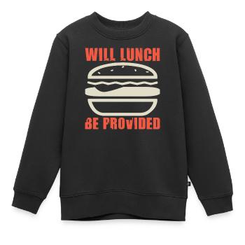 WIRD MITTAGESSEN KUCHEN ZUR VERFÜGUNG GESTELLT - Kinder Premium Organic Sweatshirt - Schwarz - Vorne - AI Model Kid Female (0cm)