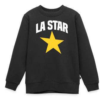 La STAR - Sweat Premium enfant bio - noir - Devant - AI Model Kid Female (0cm)