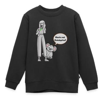 Koala fragt nach Eukalyptus - Kinder Premium Organic Sweatshirt - Schwarz - Vorne - AI Model Kid Female (0cm)
