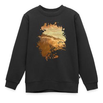 Wellen - Kinder Premium Organic Sweatshirt - Schwarz - Vorne - AI Model Kid Female (0cm)