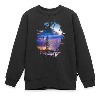 Baum - Kinder Premium Organic Sweatshirt - Schwarz - Vorne - AI Model Kid Female (0cm)