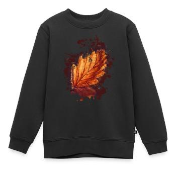 Blatt - Kinder Premium Organic Sweatshirt - Schwarz - Vorne - AI Model Kid Female (0cm)