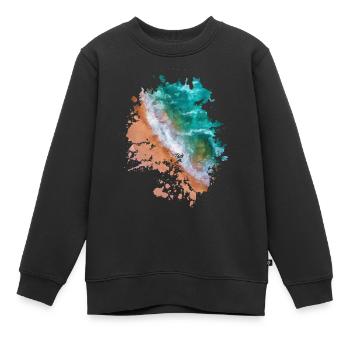 Strand - Kinder Premium Organic Sweatshirt - Schwarz - Vorne - AI Model Kid Female (0cm)