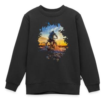 Fahrradfahren - Kinder Premium Organic Sweatshirt - Schwarz - Vorne - AI Model Kid Female (0cm)
