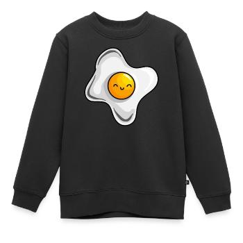 egg design - Kids Premium Organic Sweatshirt - black - Front - AI Model Kid Female (0cm)