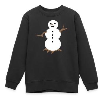 Snowman in a simple design - Kids Premium Organic Sweatshirt - black - Front - AI Model Kid Female (0cm)