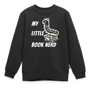 Mein kleiner Buch Nerd Süße Raupe - Kinder Premium Organic Sweatshirt - Schwarz - Vorne - AI Model Kid Female (0cm)