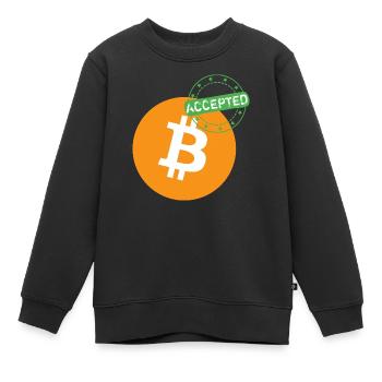Bitcoin Accepted - Kinder Premium Organic Sweatshirt - Schwarz - Vorne - AI Model Kid Female (0cm)