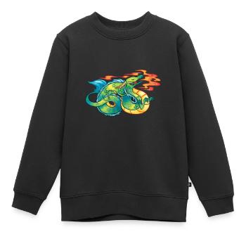 Dragon Fire T-Shirt - Kinder Premium Organic Sweatshirt - Schwarz - Vorne - AI Model Kid Female (0cm)