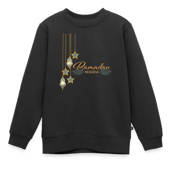 Ramadan Mubarak Fasten Islam - Kinder Premium Organic Sweatshirt - Schwarz - Vorne - AI Model Kid Female (0cm)
