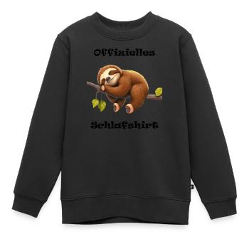 Offizielles Schlafshirt mit Faultier auf Ast - Kinder Premium Organic Sweatshirt - Schwarz - Vorne - AI Model Kid Female (0cm)