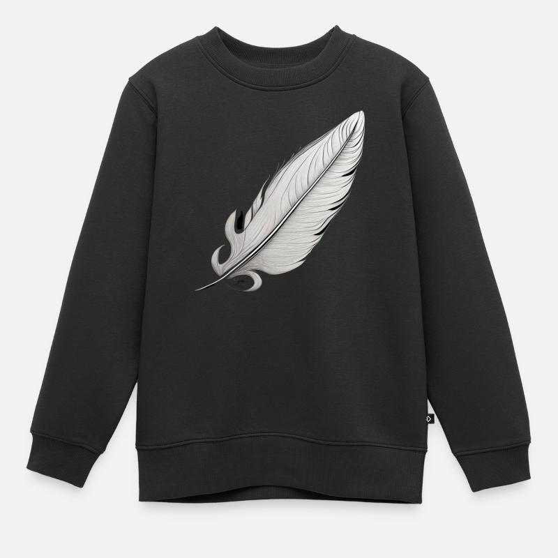 Federleicht soll es sein - Kinder Premium Organic Sweatshirt - Schwarz