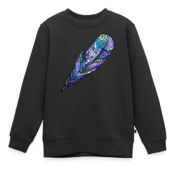 Feder - Kinder Premium Organic Sweatshirt - Schwarz - Vorne - AI Model Kid Female (0cm)