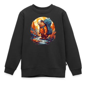 Le rat-taupe migre vers la cible - Sweat Premium enfant bio - noir - Devant - AI Model Kid Female (0cm)