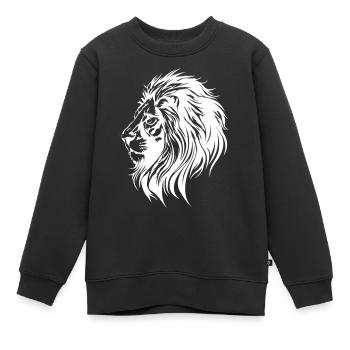 Symbole de tête de lion lion - Sweat Premium enfant bio - noir - Devant - AI Model Kid Female (0cm)