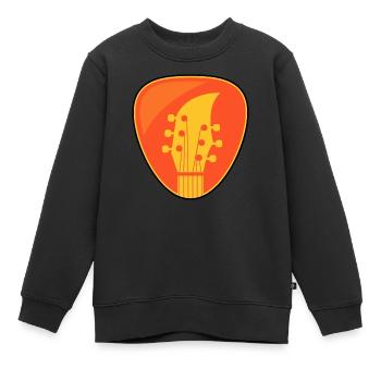 Gitarrist Plecktrum Geschenk Gitarrist - Kinder Premium Organic Sweatshirt - Schwarz - Vorne - AI Model Kid Female (0cm)