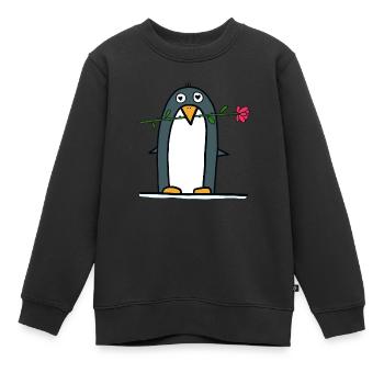 Pingouin dans le rôle de Rosenkavalier - Sweat Premium enfant bio - noir - Devant - AI Model Kid Female (0cm)