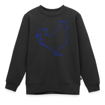 hahn - Kinder Premium Organic Sweatshirt - Schwarz - Vorne - AI Model Kid Female (0cm)
