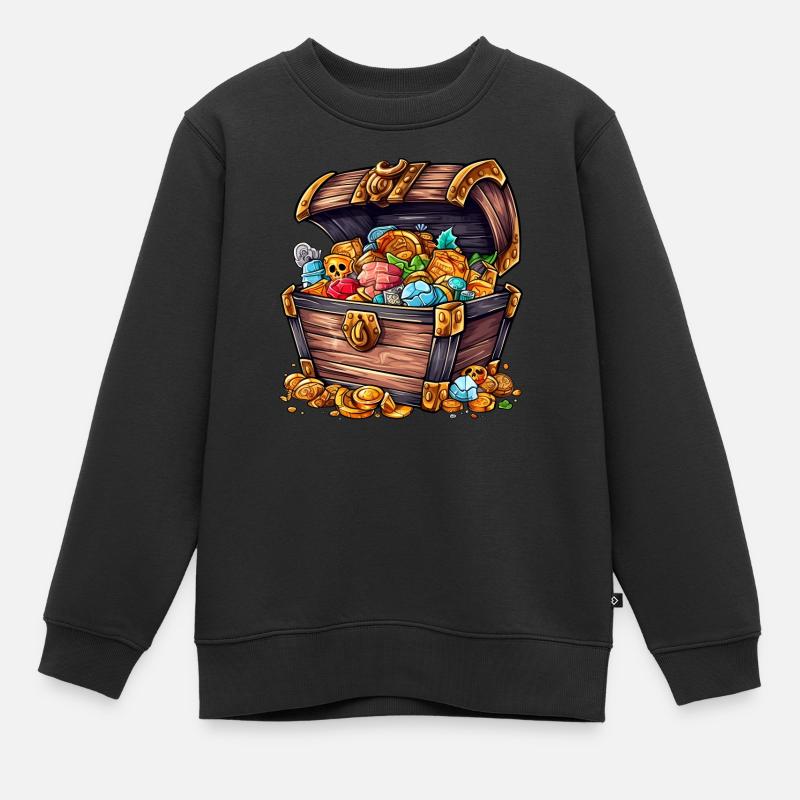 Eine Schatztruhe - Kinder Premium Organic Sweatshirt - Schwarz