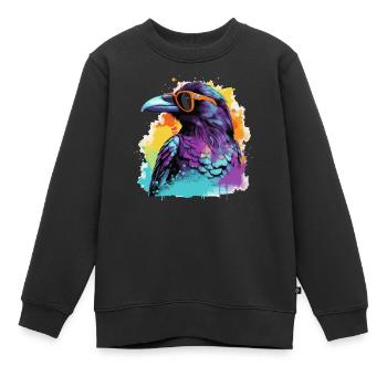 Master Raven - Kids Premium Organic Sweatshirt - black - Front - AI Model Kid Female (0cm)